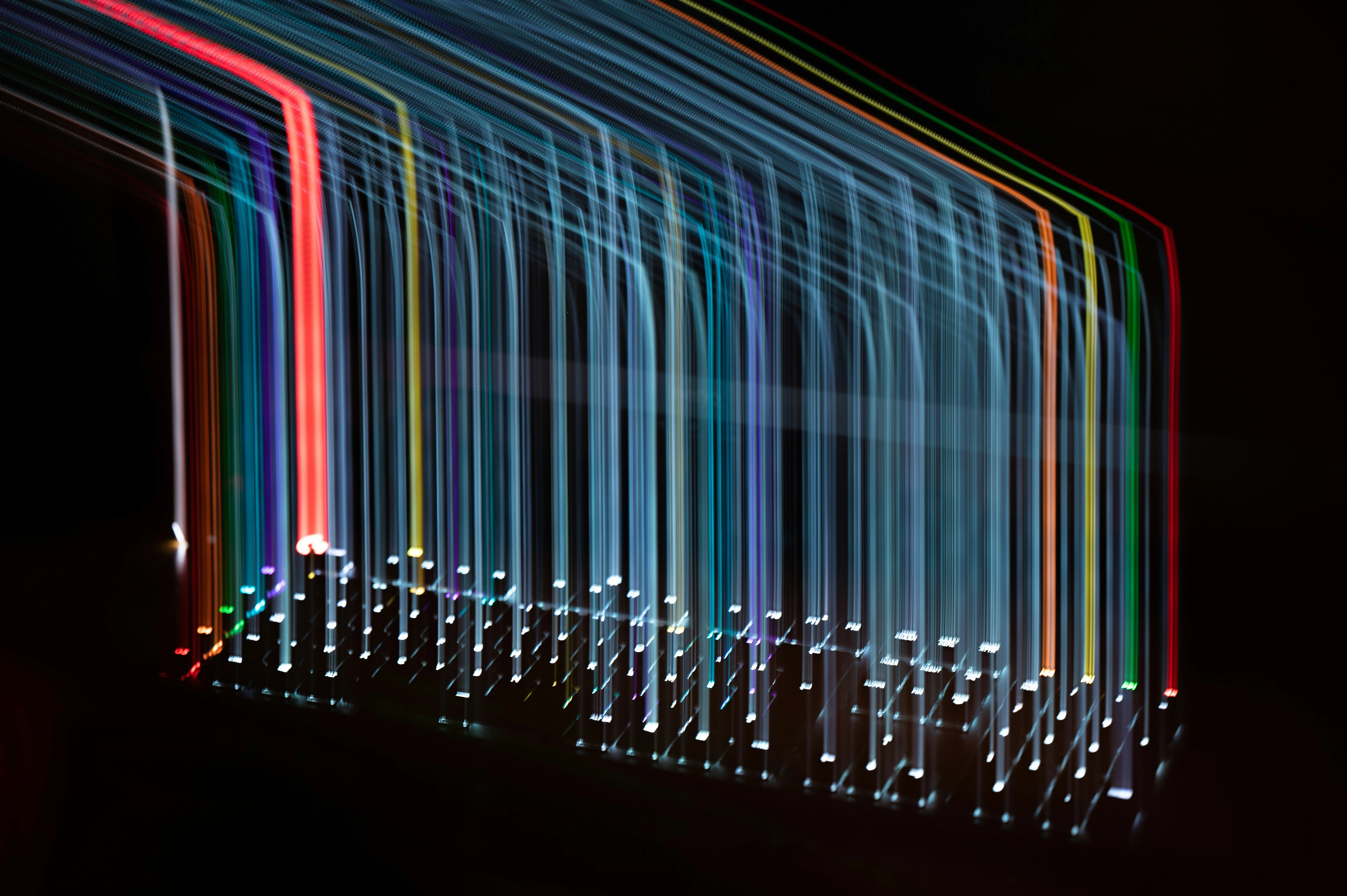 Lights simulating data flow